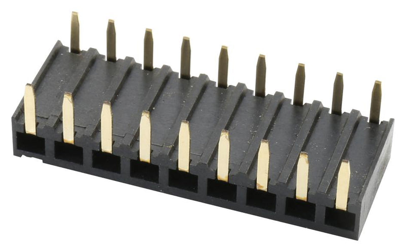 MULTICOMP PRO 2212BR-07G PCB Receptacle, Board-to-Board, 2.54 mm, 1 Rows, 7 Contacts, Through Hole Mount Right Angle