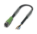 PHOENIX CONTACT 1506532 Sensor Cable, M8 Receptacle, Free End, 3 Positions, 10 m, 33 ft