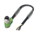 PHOENIX CONTACT 1415608 Sensor Cable, 90° M12 Receptacle, Free End, 4 Positions, 10 m, 33 ft