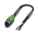 PHOENIX CONTACT 1682841 Sensor Cable, M12 Receptacle, Free End, 4 Positions, 1.5 m, 4.9 ft