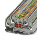 PHOENIX CONTACT 3210258 DIN Rail Mount Terminal Block, Knife Disconnect, 4 Ways, 26 AWG, 12 AWG, 2.5 mm², Push In, 16 A