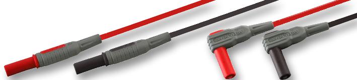 TENMA 72-9315 Test Lead Set, 4mm Right Angle Banana Plug, Shrouded, 4mm Right Angle Banana Plug, Shrouded, 1 kV
