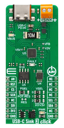 MIKROELEKTRONIKA MIKROE-5791 Add-On Board, USB C Sink 3 Click, 3.3V in, I2C, SPI Interface