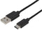 PRO SIGNAL PSG91483 USB Cable, Type A Plug to Type C Plug, 0.5 m, 1.64 ft, USB 2.0, Black