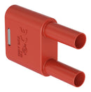 STAUBLI 66.4010-22 Banana Test Connector, 4mm Rear Socket, Plug, Cable Mount, 32 A, 1 kV, Nickel Plated Contacts, Red