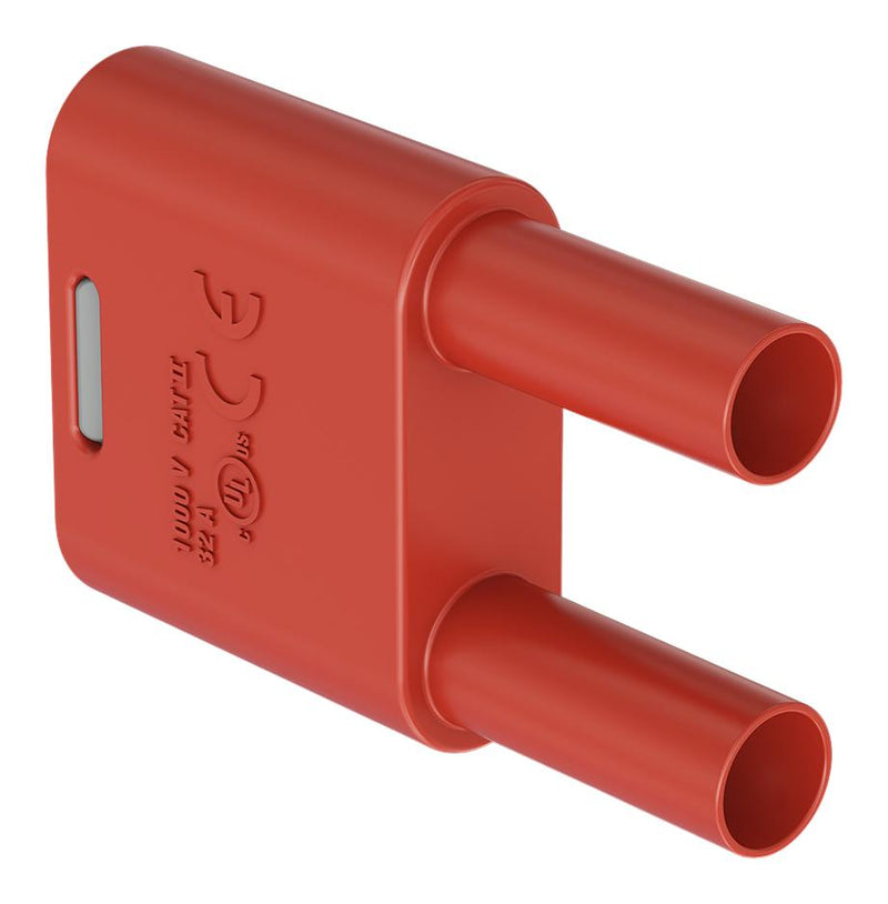 STAUBLI 66.4010-22 Banana Test Connector, 4mm Rear Socket, Plug, Cable Mount, 32 A, 1 kV, Nickel Plated Contacts, Red