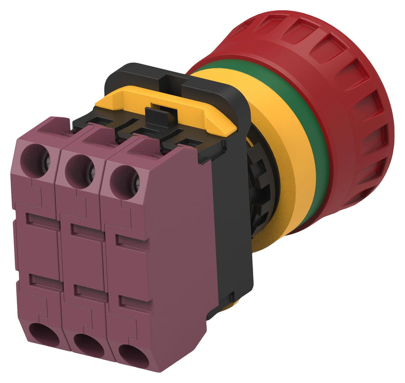 ALCOSWITCH - TE CONNECTIVITY PBES22N03R Emergency Stop Switch, 22mm, 3PST-NC, Maintained, Screw, 10 A, 24 V