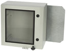 FIBOX ARCA 303021W Plastic Enclosure, 2-Point Lock, Cover w/Window, Multipurpose, Polycarbonate, 300 mm, 300 mm