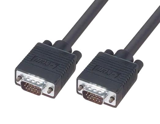 L-COM CGSVGAMM-1 Computer Cable, HD-15 Plug, HD-15 Plug, 1 ft, 304.8 mm, Black, CGSVGAMM Series