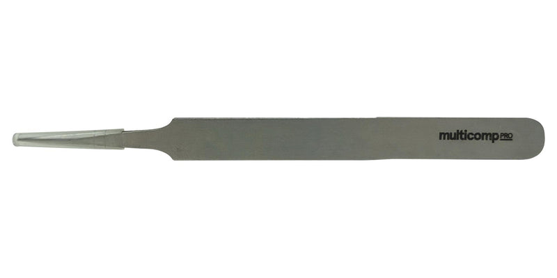 MULTICOMP PRO MP015183 Tweezers, Straight Tip, 110mm OAL, Stainless Steel Body/Tip
