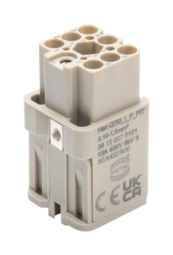 HARTING 09120075101 HEAVY DUTY INSERT, RCPT, 7POS, 10A