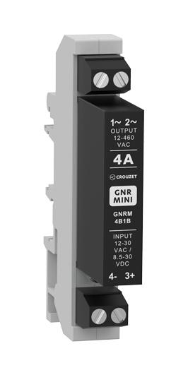 CROUZET GNRM4B1B Solid State Relay, 4 A, 460 VAC, DIN Rail, Screw, Zero Crossing