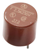 LITTELFUSE 37212500001 Fuse, PCB Leaded, 2.5 A, 250 V, 372 Series, Time Delay, Radial Leaded