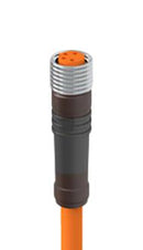 LUMBERG AUTOMATION RKMV 4-1006/3 M Sensor Cable, A Coded, Unshielded, M8 Receptacle, Free End, 4 Positions, 3 m, 9.8 ft, RKMV Series