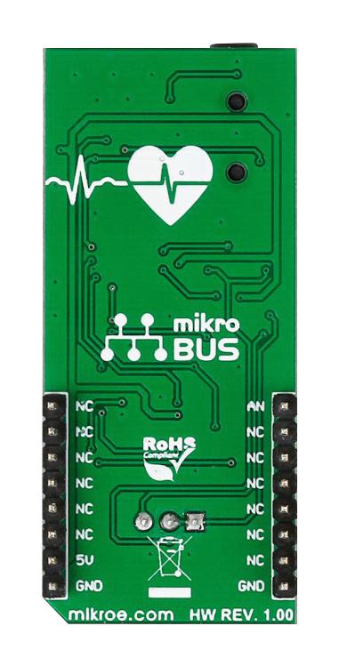 MIKROELEKTRONIKA MIKROE-2455 Add-On Board, Click, Sensor, ECG, MikroBUS