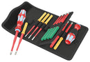 WERA K K VDE STAINLESS 17 EXTRA SLIM 1 TIE Screwdriver Set, VDE, Handle/Phillips/Pozidriv/Slotted/Torx/Hook and Loop Fastener Strip, 17 Piece