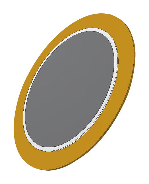 PUI AUDIO AB1070B Piezo Element, Bender, 7 kHz, 0.01 &micro;F, 9.9 mm Diameter, 0.12 mm Height, 1 kohm