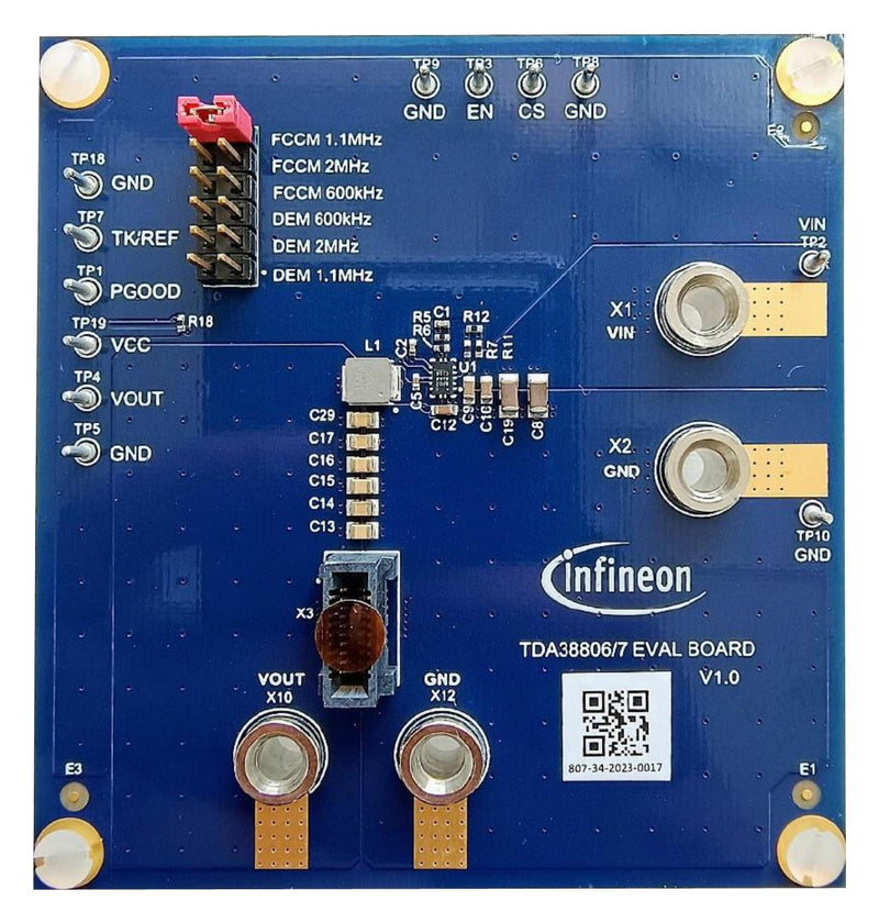 INFINEON EVALTDA3880718VOUTTOBO1 Evaluation Board, TDA38807, 1.8V, 6A, Synchronous Buck Regulator EVAL_TDA38807_1.8VOUT, SP006007974