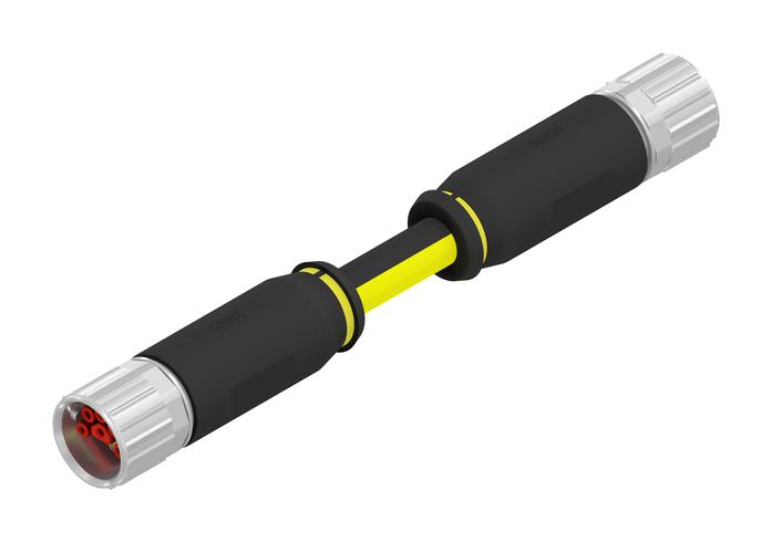 AMPHENOL CONEC 58-25012 Circular Cable Assembly, 6P+4S, Circular Receptacle to Circular Plug, 10 Ways, 16.4 ft, 5 m