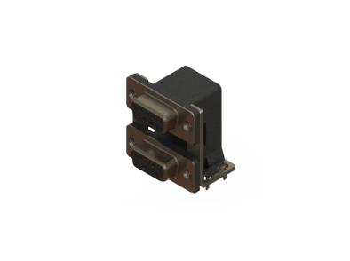 EDAC 662-009-264-035 STACKED D-SUB CONN, R/A RCPT, 9P, 2PORT
