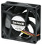 SANYO DENKI 9GA0824P4G001 DC Axial Fan, 24 V, Square, 80 mm, 25 mm, Ball Bearing, 67.4 CFM