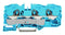 WAGO 2010-1304 DIN Rail Mount Terminal Block, Blue, 3 Ways, 20 AWG, 6 AWG, 10 mm&sup2;, Clamp, 57 A