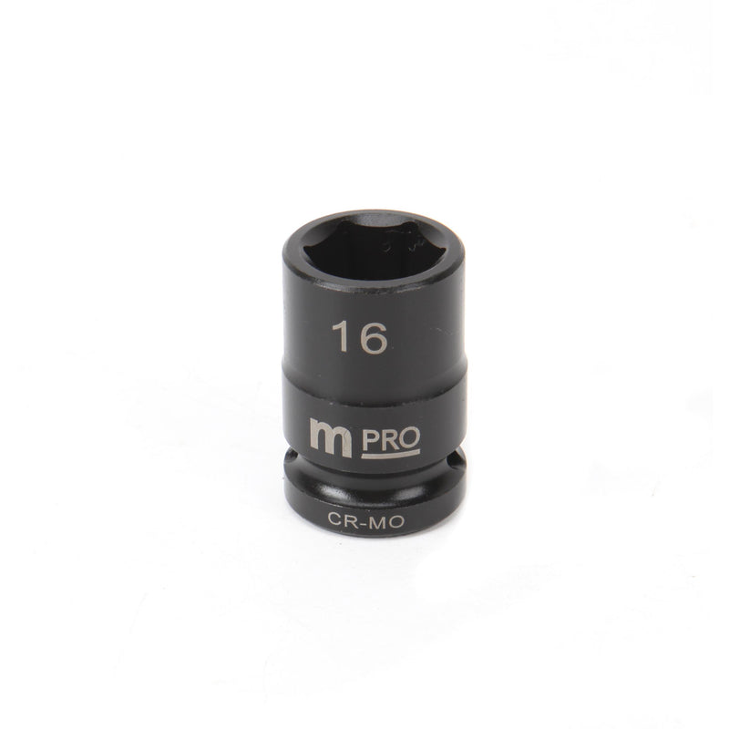 MULTICOMP PRO MP12-CRMO16 Socket, Hex, 16 mm x 38 mm, 1/2" Drive Size, Chromium Molybdenum Steel, DIN3121, Auto Repair