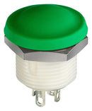 APEM IXP3S13M Industrial Pushbutton Switch, IX Series, 12 mm, SPST-NO, Momentary, Round Domed, Green