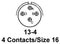 AMPHENOL AEROSPACE D38999/26WC4PN CIRCULAR CONNECTOR PLUG, SIZE 13, 4 POSITION, CABLE MILITARY SPECIFICATION:MIL-DTL-38999 SERIES III CIRCULAR CONNECTOR SHELL STY