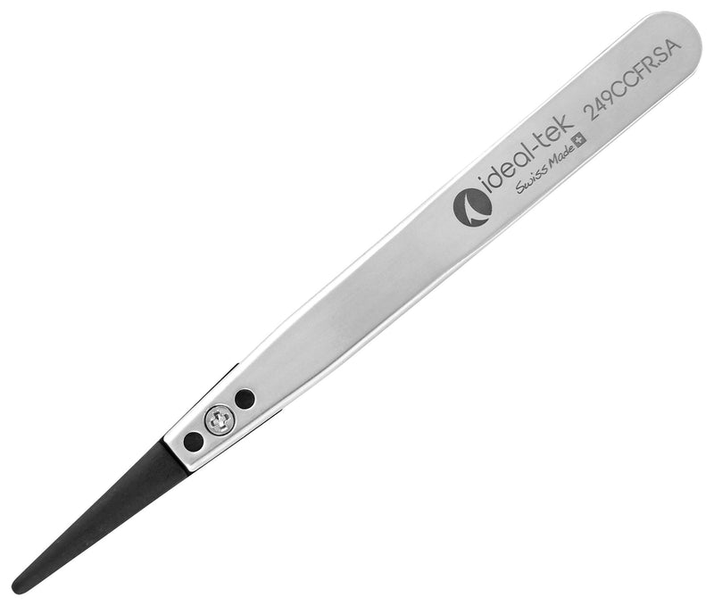 IDEAL-TEK 249CCFR.SA.1.IT 249CCFR.SA.1.IT Tweezer Replaceable Tip ESD Safe Straight Bevelled 115 mm Stainless Steel Body New