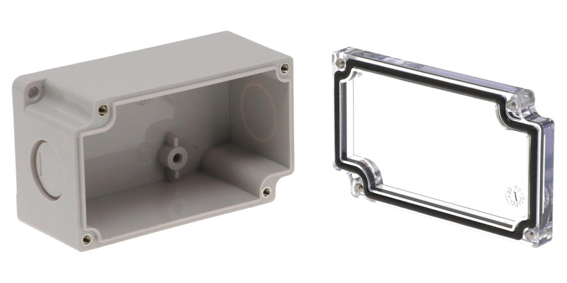 BUD INDUSTRIES PNB-30415-CKO ENCLOSURE, ABS/PC, GRAY/CLEAR