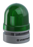 WERMA 46021075 Beacon, Continuous/Pulse/TwinLight, 95 dBA, Green, Push-In, 62 mm x 85 mm