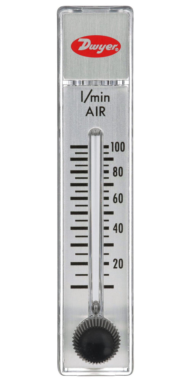 DWYER RMA-25-SSV Air Flowmeter, SS Valve, 10 to 100 l/min, 100 psi, 4% Accuracy, 1/8" FNPT, RATE-MASTER RMA Series