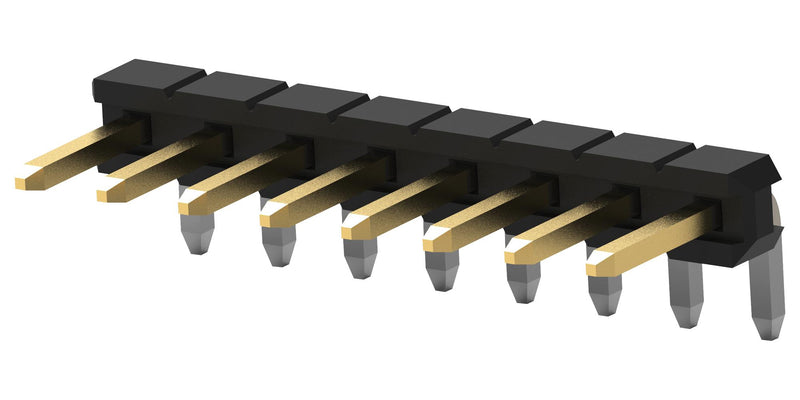TE CONNECTIVITY 2MM-HB-S08-HT-02-H-TB Pin Header, Board-to-Board, 2 mm, 1 Rows, 8 Contacts, Through Hole Right Angle, 2MM-HB Series