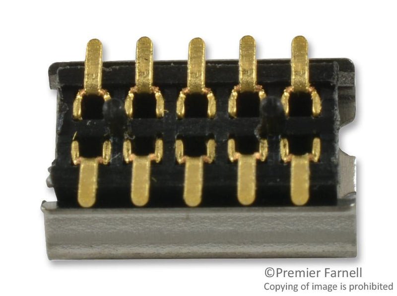 HARWIN M40-3100545R PCB Receptacle, Board-to-Board, 1 mm, 2 Rows, 10 Contacts, Surface Mount, M40