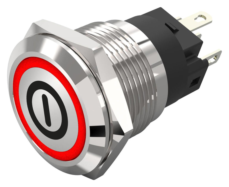 EAO 82-5151.2113.B001 Vandal Resistant Switch, On/Off, 82 Series, 19 mm, SPDT, Maintained, Round Flat Flush, Natural