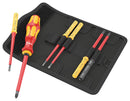 WERA K K VDE 7 UNIVERSAL 2 TIE Screwdriver Set, VDE, Pozidriv/Slotted/Hook and Loop Fastener Strip, Interchangeable Blade, 7 Piece