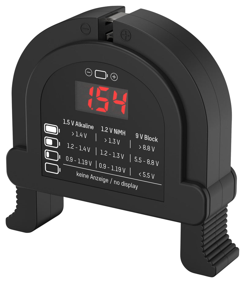 ANSMANN 4000001-03 Battery Tester, Alkaline, NiCd, NiMH, 1.2V, 1.5V, 9V, 61.4 mm, 62 mm, 17.7 mm GTIN UPC EAN: 4013674205721