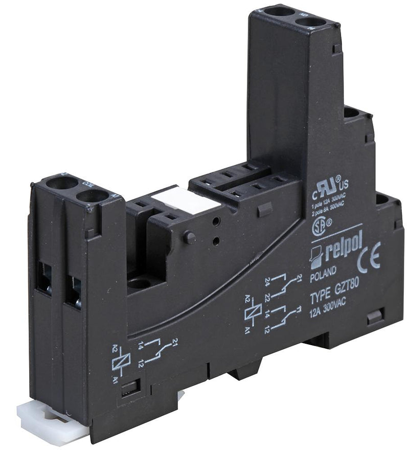 Relpol GZT80-BLACK GZT80-BLACK Relay Socket DIN Rail Plug 8 Pins 12 A 230 V Repol 8-Pin RM85
