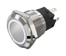 EAO 82-5151.1152 Vandal Resistant Switch, 82 Series, 19 mm, SPDT, Momentary, Round Flat Flush, Natural