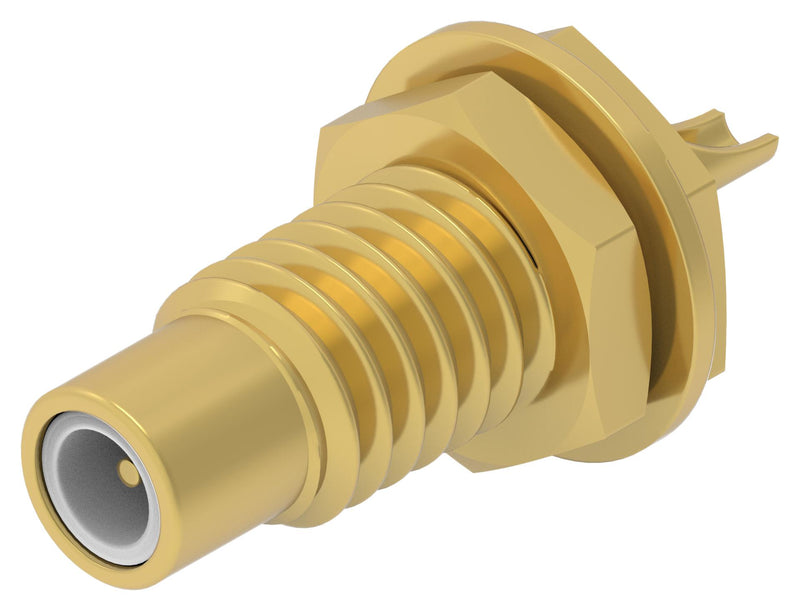 TE CONNECTIVITY 2477167-1 RF / Coaxial Connector, SMC Coaxial, Straight Bulkhead Jack, Solder Cup, 50 ohm, Brass