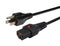 L-COM LC-PWRN15LK-6 Mains Power Cord, NEMA 5-15P to IEC 60320 C13, 1.8 m, 10 A, 250 V, Black