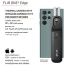 FLIR FLIR ONE&reg; EDGE Thermal Imager, -20 &deg;C, 400 &deg;C, 160 x 120, 0.07 K, 54&deg; x 42&deg;, 30 cm