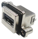 AMPHENOL COMMUNICATIONS SOLUTIONS MUSBRA111R5 USB Sealed Connector, USB Type A, USB 2.0, Receptacle, 4 Position, Panel PCB Mount, IP67