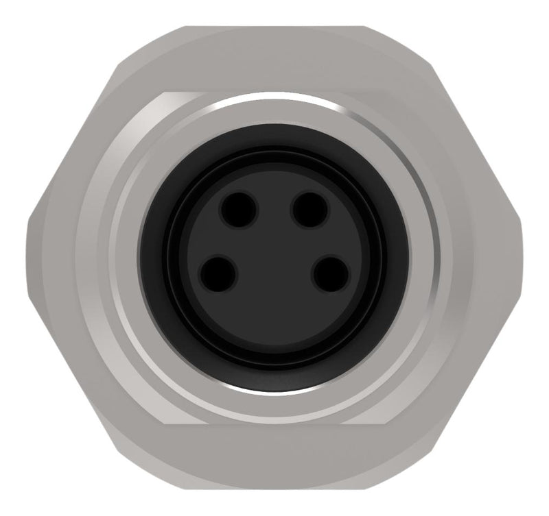 TE CONNECTIVITY 3-2172088-2 Sensor Connector, M8, Female, 4 Positions, Solder Pin, Straight Panel Mount