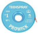 Techspray 1808-10F 1808-10F Desoldering Braid 10 ft x 0.9 mm Flux Coated Copper Pro-Wick