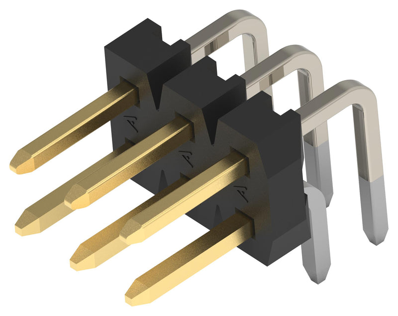 TE CONNECTIVITY 2MM-HB-D04-HT-02-H-TB Pin Header, Board-to-Board, 2 mm, 2 Rows, 8 Contacts, Through Hole Right Angle, 2MM-HB Series