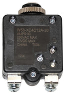 POTTER&BRUMFIELD - TE CONNECTIVITY W58-XC4C12A-30 Thermal Circuit Breaker, Push-to-Reset, W58 Series, 30 A, 1 Pole, 50 V, 250 V, Panel