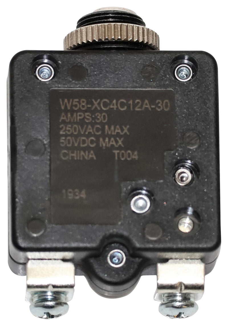 POTTER&BRUMFIELD - TE CONNECTIVITY W58-XC4C12A-30 Thermal Circuit Breaker, Push-to-Reset, W58 Series, 30 A, 1 Pole, 50 V, 250 V, Panel