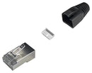 MH CONNECTORS MHRJC6R1411 Modular Connector, w/Black Boot, RJ45 Plug, 1 x 1 (Port), 8P8C, Cat6, Cable Mount